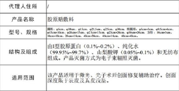 三類械字號【膠原貼敷料】/ 可用作術后修復面部敷貼/可批發(fā)可代加工